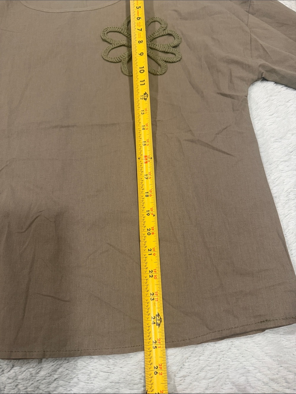 Olive Green Wide-Leg Linen Pants & Blouse Casual Comfort - Picture 2 of 8